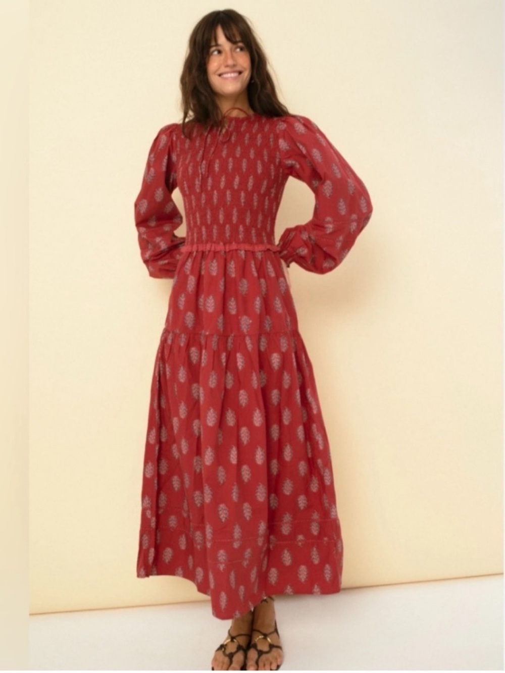 New Sonmer Camila Smocked Puff Sleeve Dress
